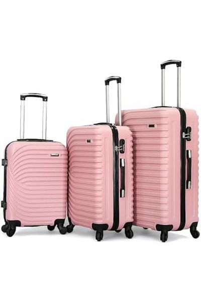 Giordano Unisex Luggage Set 110 3TR, Pink, Polycarbonate (PC), 1