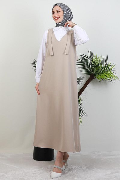 GİYZAMİLA Κορδόνι από τον ώμο Gilet Beige