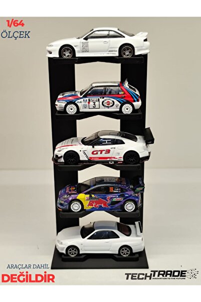 Tech Trade 1:64 Ölçek Model Araç Sergileme Standı 5 Araçlık Siyah