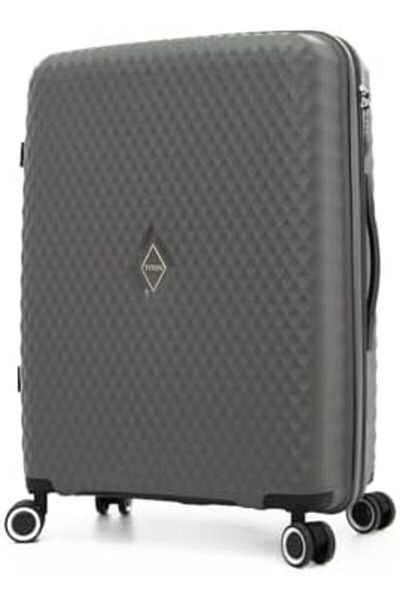 Titan Hard Shell Luggage Set with Dual Spinner Wheels and Digital Lock (Set of 3, Dark Gray)
