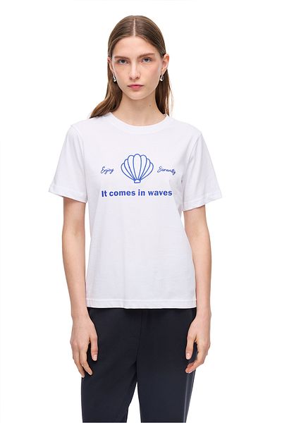 Perspective Nebula White Color Regular Fit Crew Neck T-Shirt