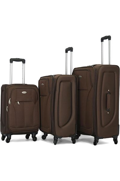 Giordano 3-piece Travel Luggage Set L 28, M 24, S 20 Coffee,