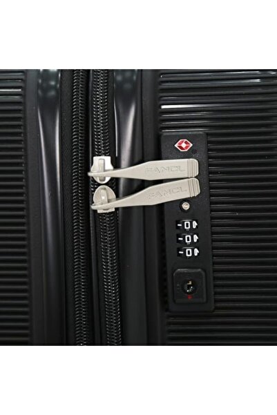 Fancl 3-Piece Hard Trolley Luggage Set, Black, Polycarbonate (PC)