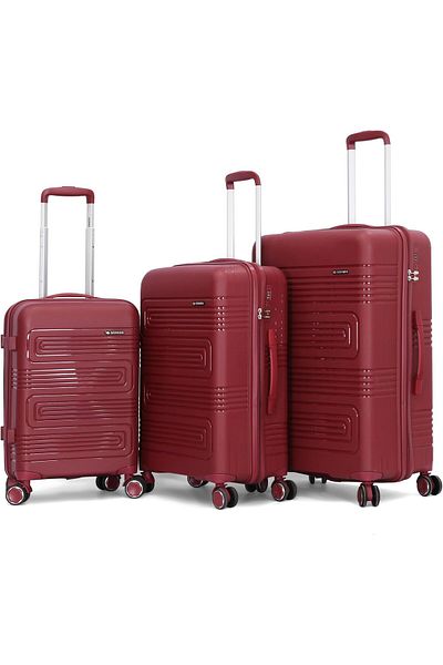 SONADA Luggage Set of 3 Pieces, Burgundy, Polycarbonate