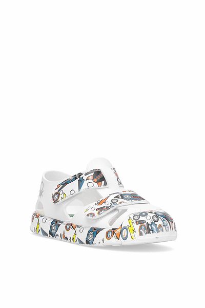 Benetton Bn-1410 Booties Boys Flat Sandals White - Blue