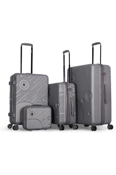 Titan Trolley 3-piece hard suitcase set + makeup bag L 28/M 24/S 20 / Bc 12 4-piece Gray