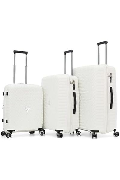 Titan Hard-Shell Travel Luggage Set of 3 with Double Spinner Wheels and Digital Lock (3-Piece Set, W