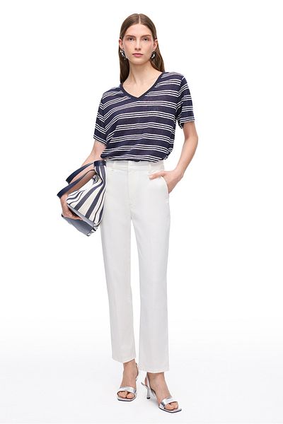 Perspective Ecru Denim Slim Fit High Waist Denim