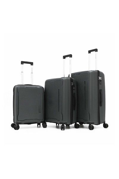 Giordano Hardside Luggage Trolley Bag 3 Pieces set, Grey (S-20, M-24, L-28 Inch)
