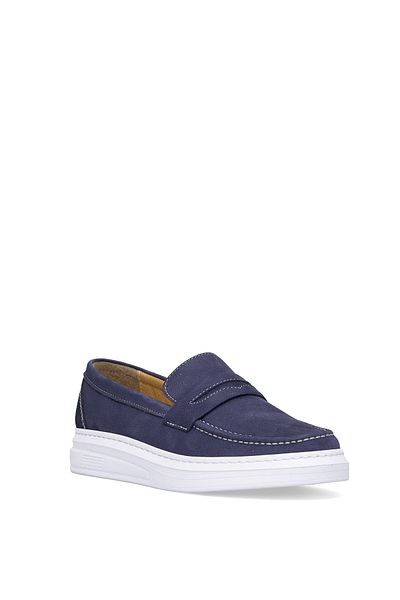 Ayakkabı Fuarı Elit SLSHZ01N Ανδρικά παπούτσια casual από γνήσιο δέρμα Navy Blue