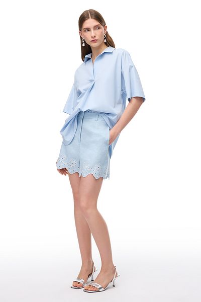 Perspective Pantaloni scurți de lungime scurtă cu talie înaltă Holas Baby Blue