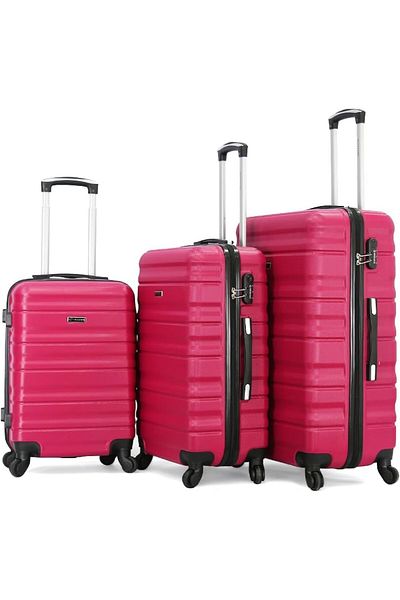 Giordano Unisex Travel Luggage Set 111/3TR L 28-M 24-S 20 Marsala, Polycarbonate (PC)