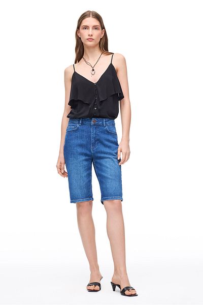 Perspective Denim albastru Slim Fit Denim cu talie înaltă