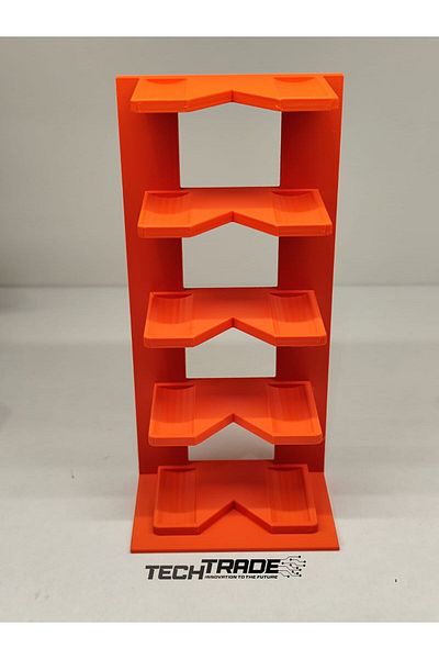 Tech Trade 1:64 Scale Model Vehicle Display Stand for 5 Vehicles Orange