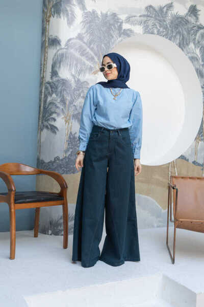 Neways 1162-Denim Pantolon Etek Petrol