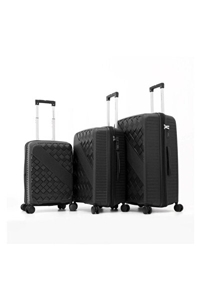 Giordano Hardside Luggage Trolley Bag 3 Pieces Set, Black (S-20, M-24, L-28 I...
