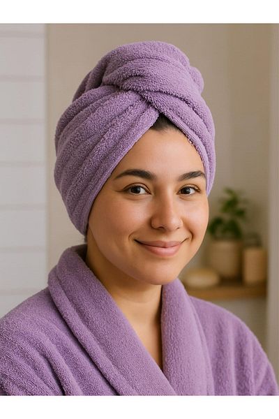 Ender Home Cottonverse Șapcă pentru uscare păr 100% bumbac cu nasturi