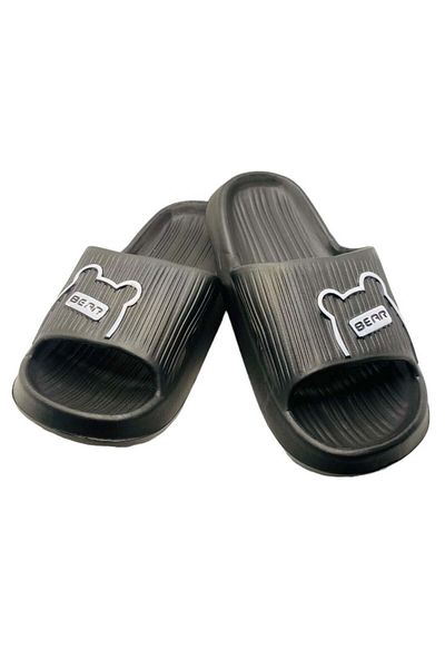 TECOS Men's Beach or Pool Slippers, Size 44-45, 27.5 Centimeters, Teddy Bear Print