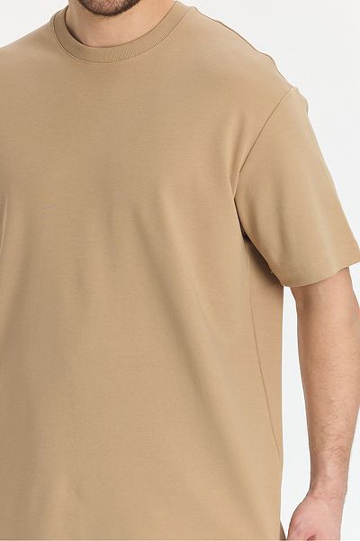 Frappoli 2857 Massimo ανδρικό μπλουζάκι Camel 100% Supima βαμβακερό ύφασμα που δεν συρόται με κανονική εφαρμογή