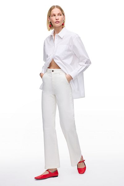 Perspective Ecru Denim Comfortable Fit High Waist Denim