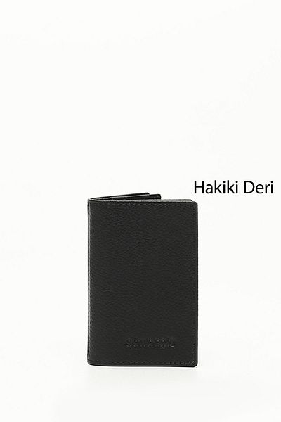 GÖNDERİ(R) BLACK Genuine Leather Unisex Card Holder 06205