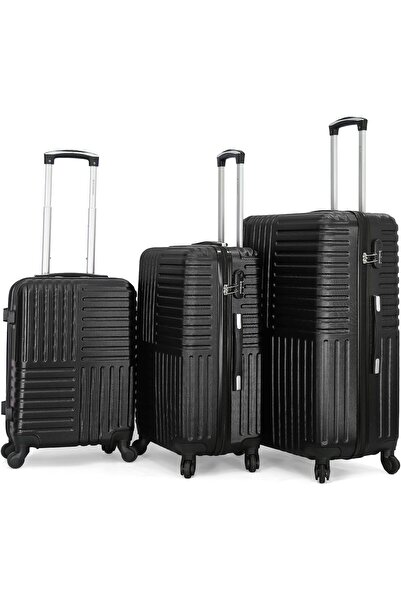 Giordano 3-Piece Spinner Luggage Set, Black, Polycarbonate (PC)