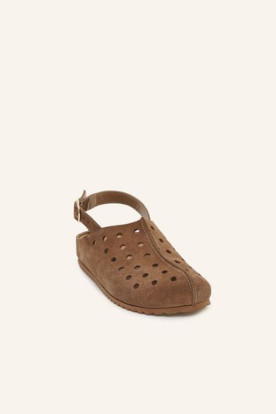 MARCATELLI Mink Suede Movida Leather Slippers