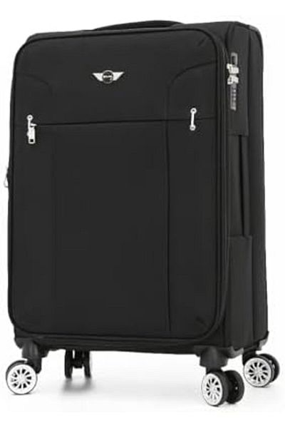 DILIXI 3-Piece Polyester Trolley Luggage Set for Unisex (Size: L 28-M 24-S 20, Color: Black)