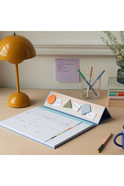 Kikkerland Inkerie Retro-Design Weekly Desk Planner Haftalık Planlama Seti