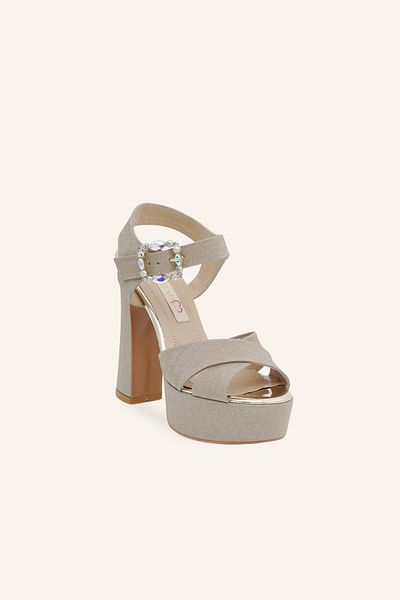 MARCATELLI Champagne Glitter so Vera Heeled Shoes