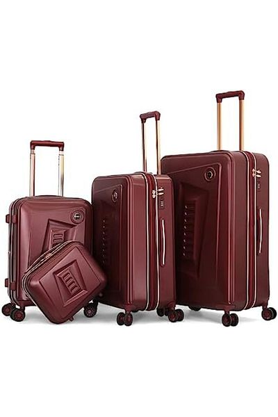 Fancl مجموعة حقائب سفر للجنسين 292/3TR+Bc، مقاسات L 28/M 24/S 20 / Bc 12، لون عنابي، بولي كربونات (P