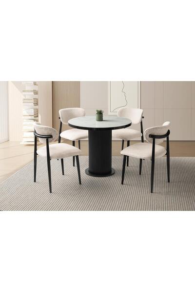 Levent Mobilya Aksesuar Ptt Ayak Masa, Polo Sandalye, Marmo, 100x100