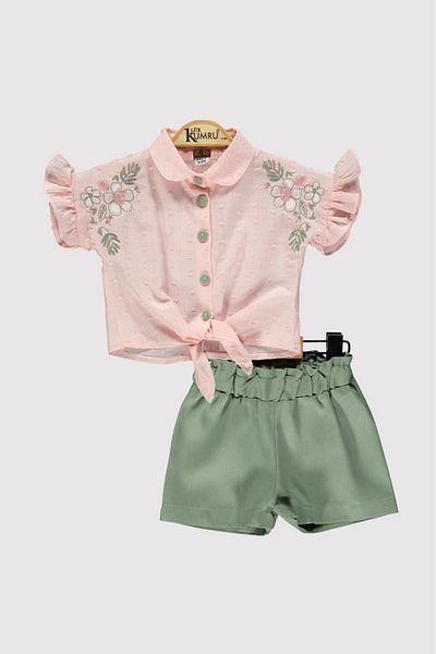 Lux Kumru Flower Embroidered Baby Girl Double Set