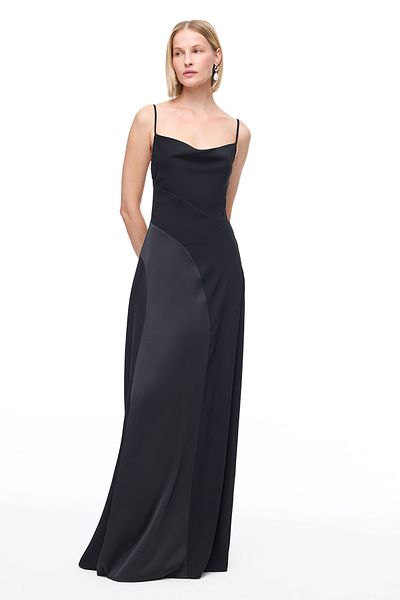 Perspective Black Rennes Regular Fit Long Dress