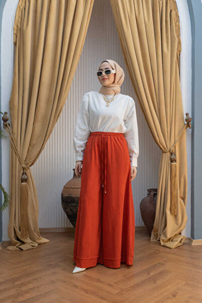 Neways 1138-Ancelina Lastikli Pantolon Kiremit