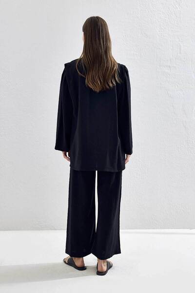 Hooopstore Lisse Bow Tie Detailed Black Trousers Suit