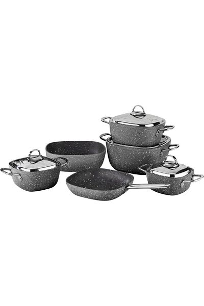 SAFLON Granite Cookware Set, Consisting Of 10 Pieces, Gray