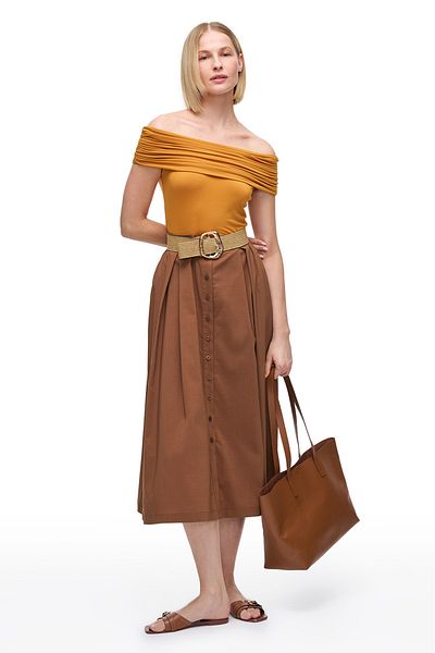 Perspective Mustard Bres Slim Fit Blouse
