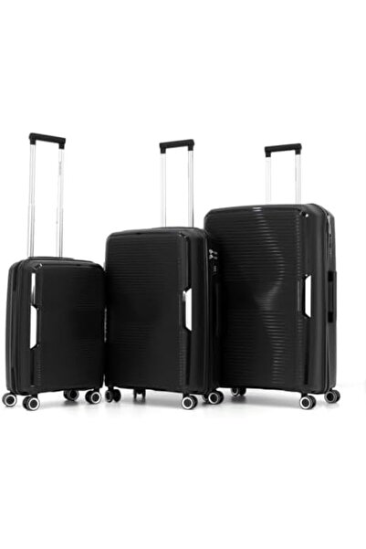 Giordano Unisex 3-Piece Hardside Luggage Set, Sizes L 28-M 24-S 20, Black