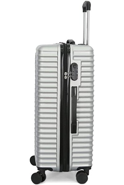 Giordano 3-Piece Unisex Hardcase Spinner Luggage Set, L 28-M 24-S 20, Silver, Polycarbonate