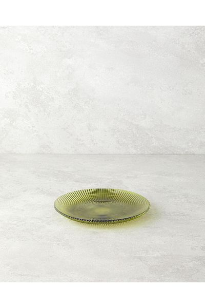 English Home Olith Glass Cake Plate 16 cm Green