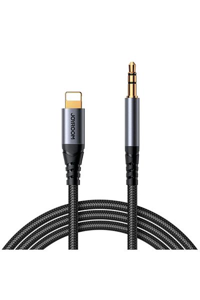 REDz Accessories Lightning To 3.5mm Jack Adapter, Joyroom Sy-ao6, Length 1.2m, Silicone, Black