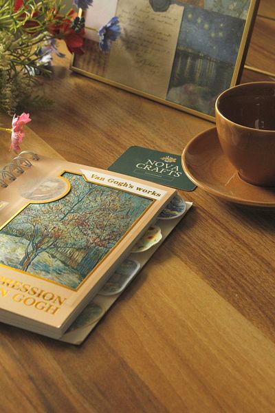 Nova Crafts Salmon Color Almond Tree Spiral / Wire Note School Notebook with Hologram Bookmark