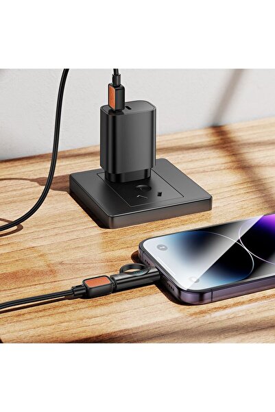 REDz Accessories Προσαρμογέας Hoco από βύσμα Lightning iPhone σε Type C, Ψηφιακή οθόνη, 2.4A, 27W, Μαύρο