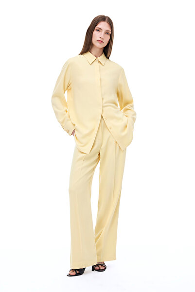 Perspective Seras Comfortable Fit Long Length Wide Leg Vanilla Color Women's Trousers