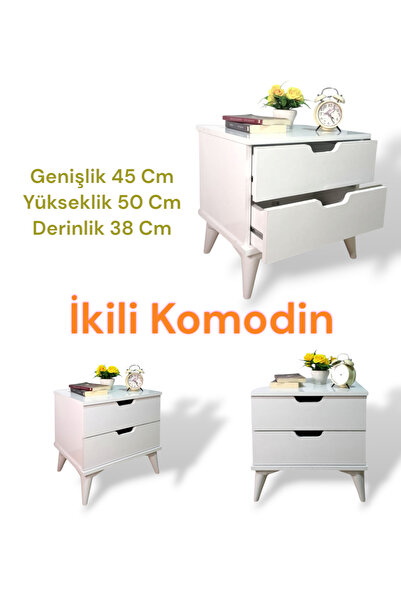 Demopa Dmp45 2 li Komodin, yatak odası, genç odası, Çocuk odası