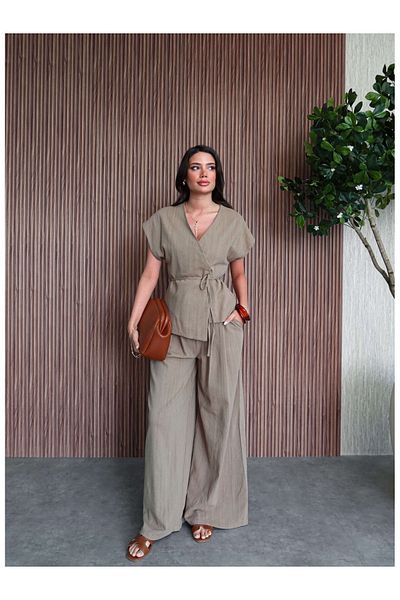 ESRAHELVACI Belted Linen Set