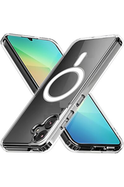Evax (MAGSAFE) Samsung Galaxy A06 Uyumlu MagSafe Wireless Özellikli Şeffaf Kılıf