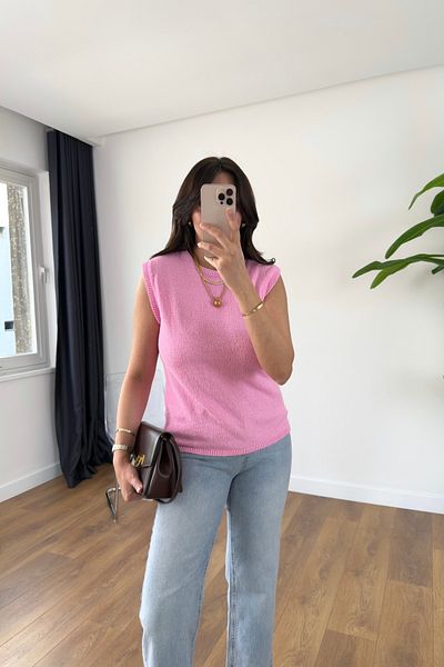 BİRCANÇİL Zr Sante Pink Zero Sleeve Knitwear