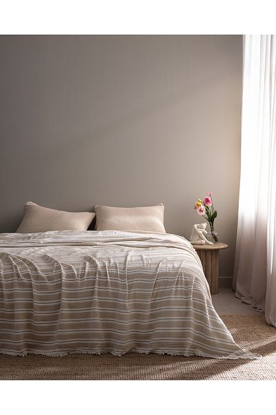 Madame Coco Cherina Muslin Double 100% Cotton Pique Set - Ecru/Beige